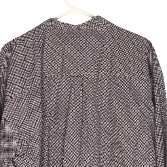 Cinch Mens LS Button Up Dress Shirt Purple White Diamond Sz XXL Western Rodeo - Picture 7 of 10